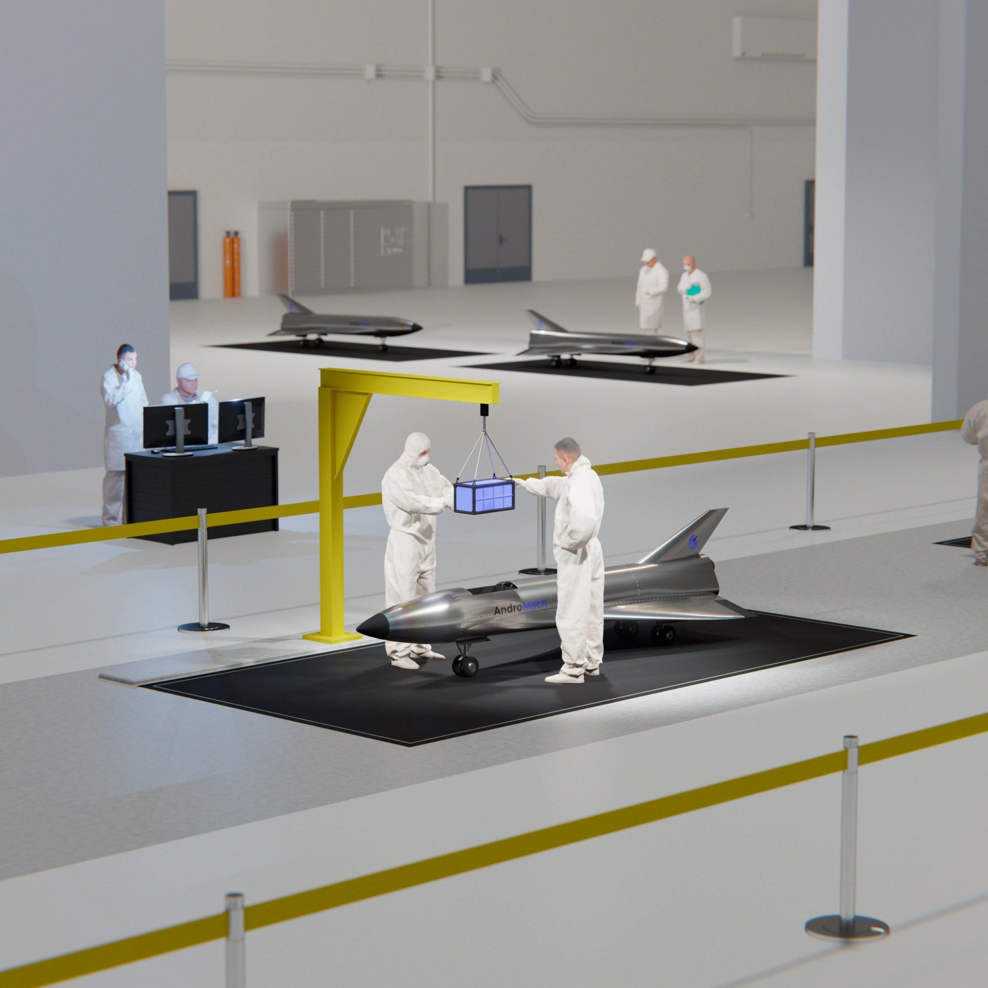 Envol vehicles being prepared and payloads integrated inside an assembly hall